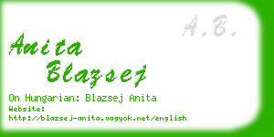 anita blazsej business card